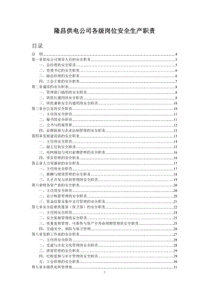 供電公司各級(jí)崗位安全生產(chǎn)職責(zé).docx