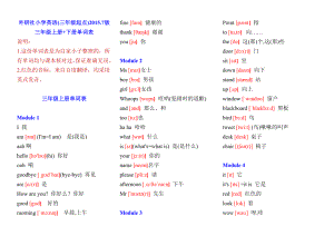 外研社(三年級(jí)起)小學(xué)英語三年級(jí)上冊(cè)+下冊(cè)單詞表(含音標(biāo)).doc