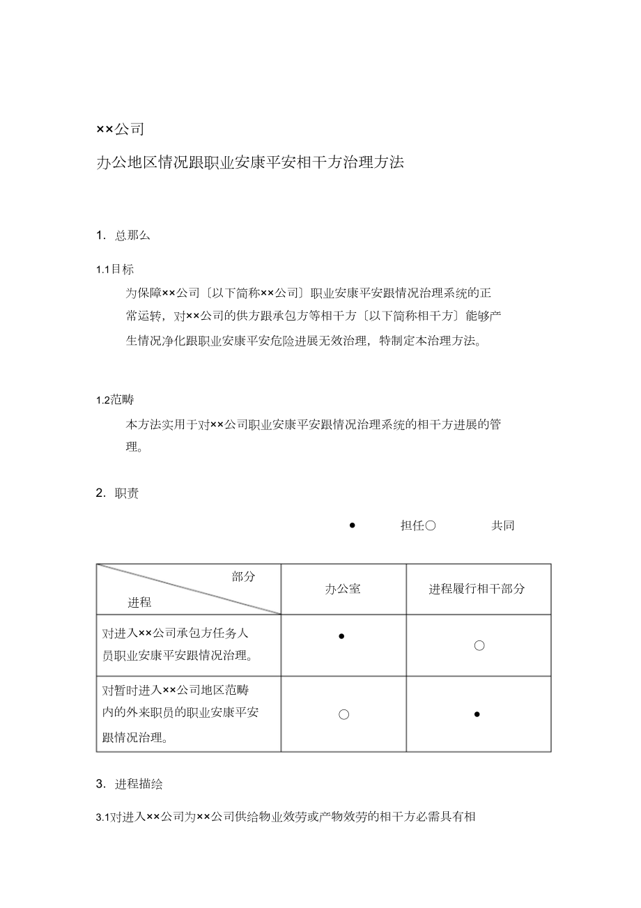 集团办公区域环境和职业健康安全相关方管理办法范本1_第1页