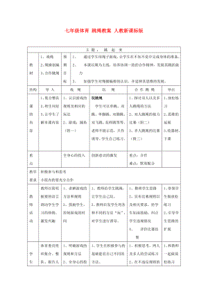 七年級(jí)體育 跳繩教案 人教新課標(biāo)版