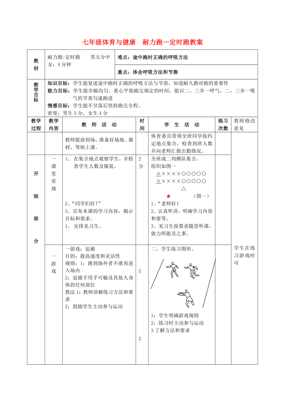 七年級(jí)體育與健康耐力跑—定時(shí)跑教案_第1頁(yè)