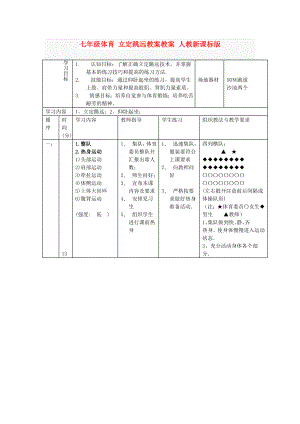 七年級體育 立定跳遠教案教案 人教新課標版