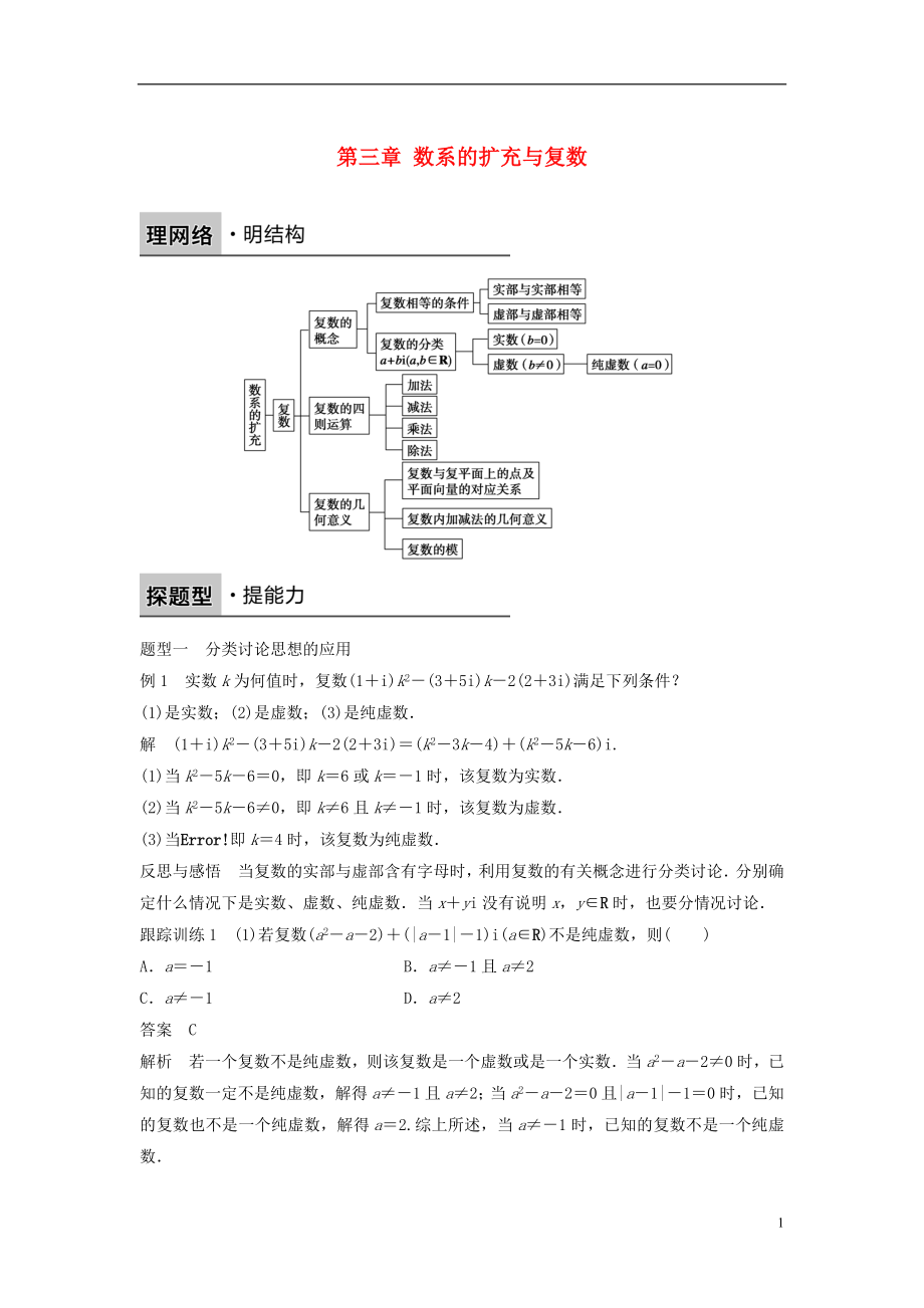 2017-2018版高中數(shù)學(xué) 第三章 數(shù)系的擴(kuò)充與復(fù)數(shù)章末復(fù)習(xí)課學(xué)案 新人教B版選修2-2_第1頁