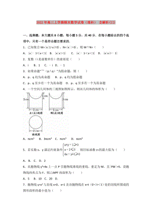 2022年高三上學(xué)期期末數(shù)學(xué)試卷（理科） 含解析(II)