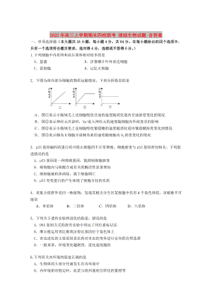 2022年高三上學(xué)期期末四校聯(lián)考 理綜生物試題 含答案