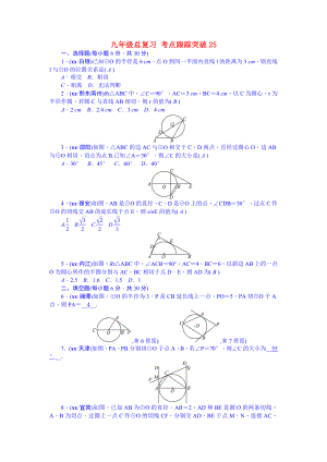 九年級總復(fù)習(xí) 考點(diǎn)跟蹤突破25