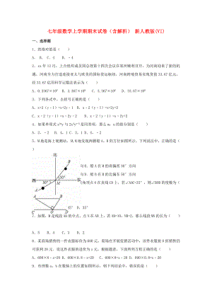 七年級數(shù)學(xué)上學(xué)期期末試卷（含解析） 新人教版(VI)