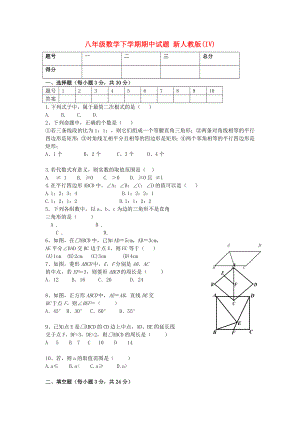 八年級數(shù)學(xué)下學(xué)期期中試題 新人教版(IV)