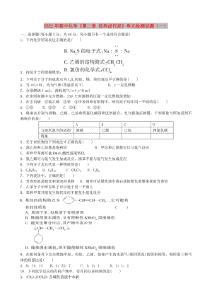 2022年高中化學《第二章 烴和鹵代烴》單元檢測試題（一）