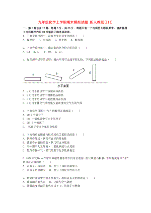 九年級化學(xué)上學(xué)期期末模擬試題 新人教版(III)