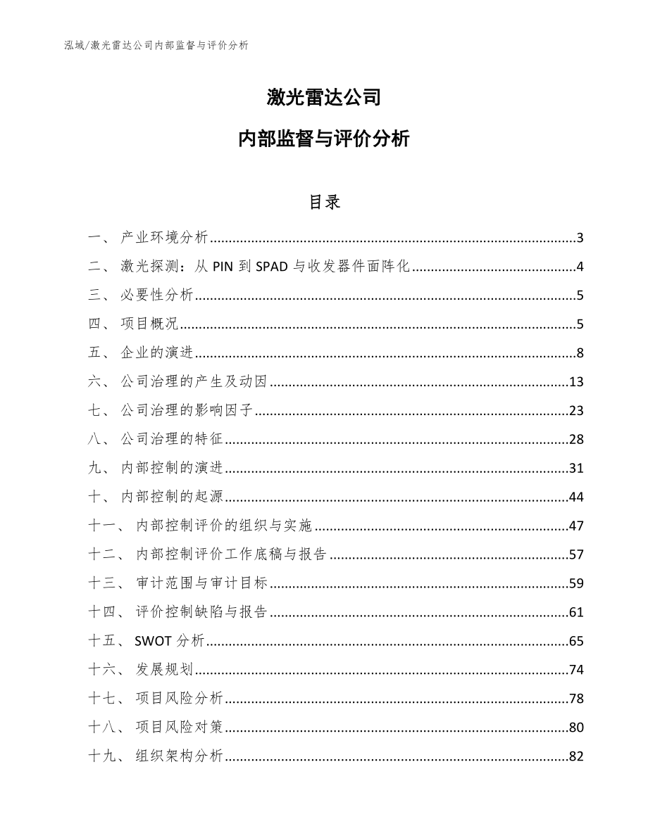 激光雷达公司内部监督与评价分析_第1页