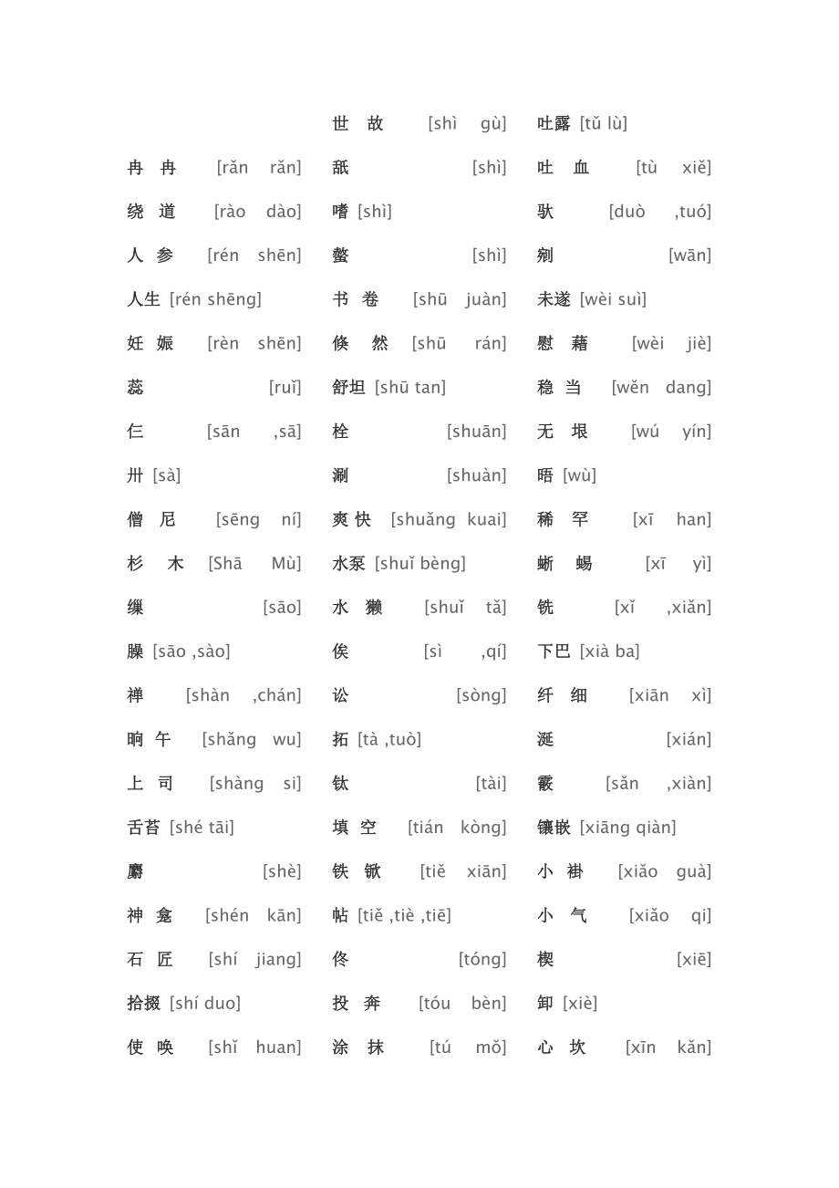 汇总易读错的字词_第1页