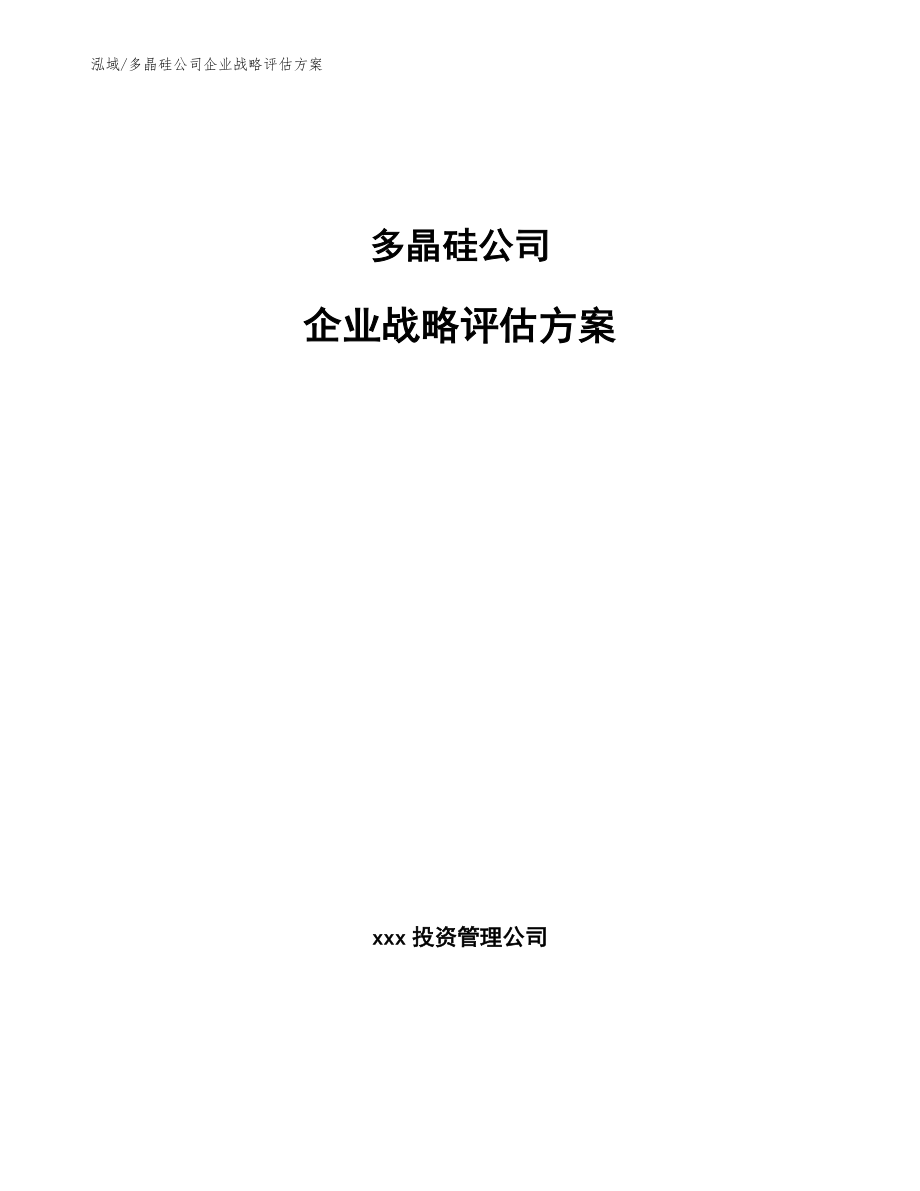 多晶硅公司企业战略评估方案（范文）_第1页