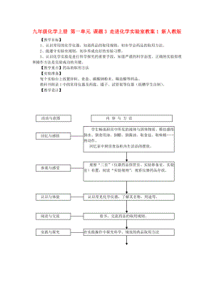 九年級化學(xué)上冊 第一單元 課題3 走進化學(xué)實驗室教案1 新人教版