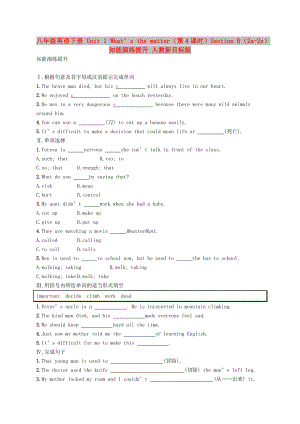 八年級英語下冊 Unit 1 What’s the matter（第4課時）Section B（2a-2e）知能演練提升 人教新目標(biāo)版