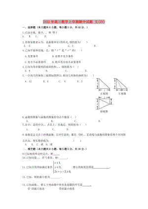 2022年高三數(shù)學(xué)上學(xué)期期中試題 文(IV)