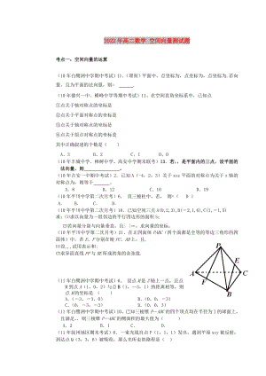 2022年高二數(shù)學(xué) 空間向量測試題