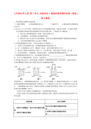 九年級(jí)化學(xué)上冊(cè) 第7單元 實(shí)驗(yàn)活動(dòng)3 燃燒的條件課時(shí)訓(xùn)練（新版）新人教版