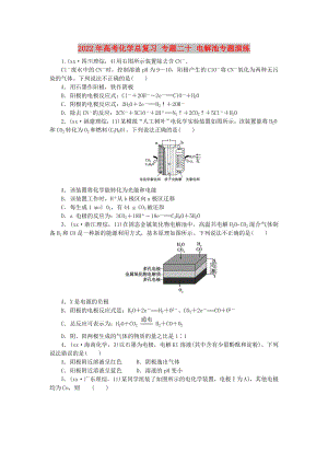 2022年高考化學(xué)總復(fù)習(xí) 專題二十 電解池專題演練