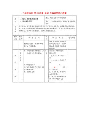 九年級(jí)體育 第23次課 鉛球 身體素質(zhì)練習(xí)教案