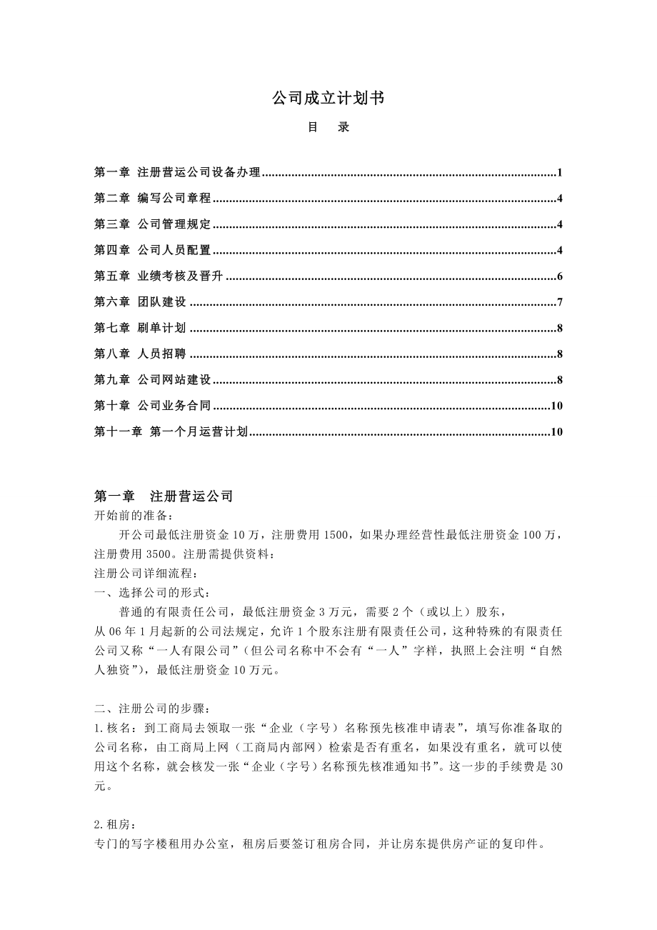盈泰银公司成立计划书_第1页
