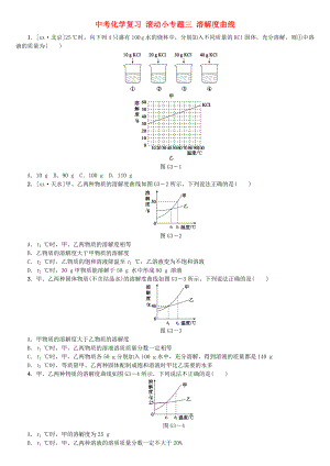 中考化學(xué)復(fù)習(xí) 滾動小專題三 溶解度曲線