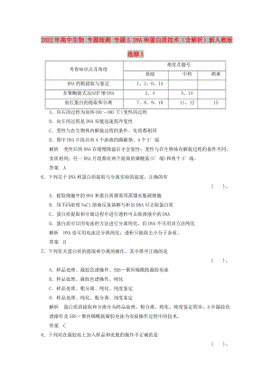 2022年高中生物 專題檢測 專題5 DNA和蛋白質技術（含解析）新人教版選修1