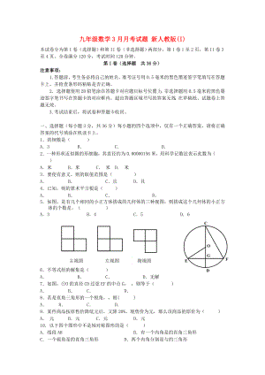 九年級(jí)數(shù)學(xué)3月月考試題 新人教版(I)