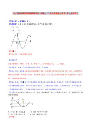 2022年高考數(shù)學(xué)母題題源系列 專題01 三角函數(shù)圖像與性質(zhì) 文（含解析）