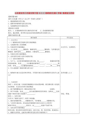 山東泰安市八年級(jí)生物下冊(cè) 8.1.1《植物的生殖》學(xué)案 魯教版五四制