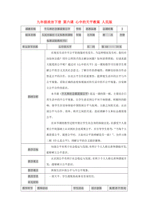 九年級政治下冊 第六課 心中的天平教案 人民版