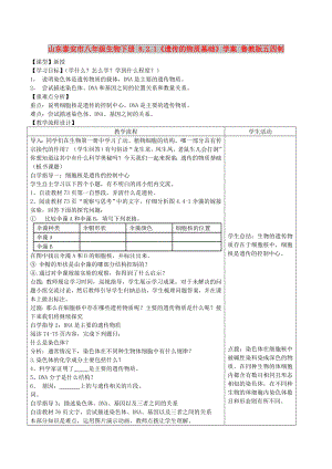 山東泰安市八年級生物下冊 8.2.1《遺傳的物質(zhì)基礎(chǔ)》學(xué)案 魯教版五四制