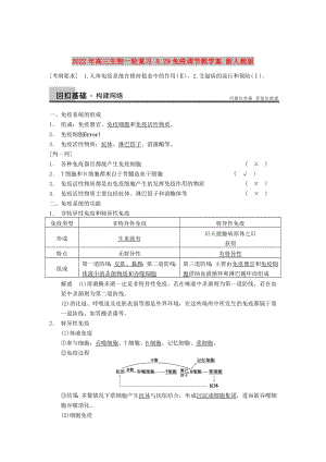 2022年高三生物一輪復(fù)習(xí) 8.29免疫調(diào)節(jié)教學(xué)案 新人教版