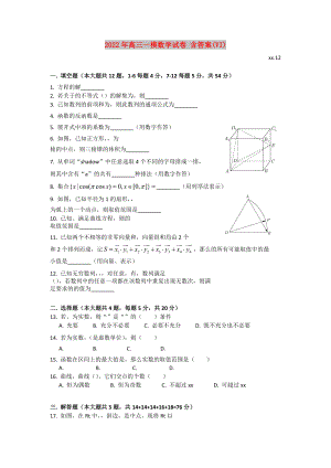 2022年高三一模數(shù)學(xué)試卷 含答案(VI)