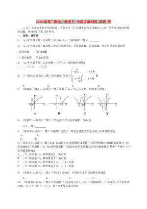 2022年高三數(shù)學一輪復習 專題突破訓練 函數(shù) 理