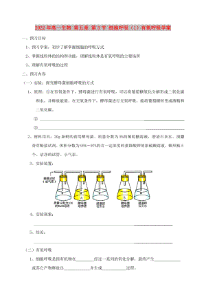 2022年高一生物 第五章 第3節(jié) 細(xì)胞呼吸（1）有氧呼吸學(xué)案