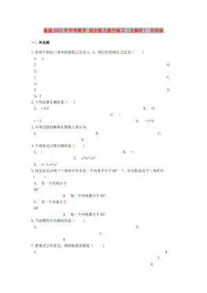 備戰(zhàn)2022年中考數(shù)學(xué) 綜合能力提升練習(xí)（含解析） 蘇科版