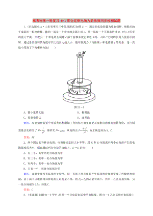 高考物理一輪復習 6-1庫侖定律電場力的性質(zhì)同步檢測試題