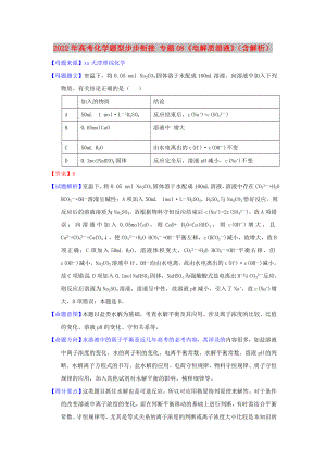 2022年高考化學(xué)題型步步銜接 專題08《電解質(zhì)溶液》（含解析）