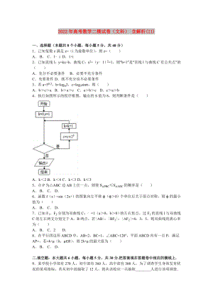 2022年高考數(shù)學(xué)二模試卷（文科） 含解析(II)