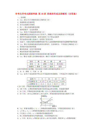 中考化學(xué)考點(diǎn)跟蹤突破 第16講 溶液的形成及溶解度（含答案）