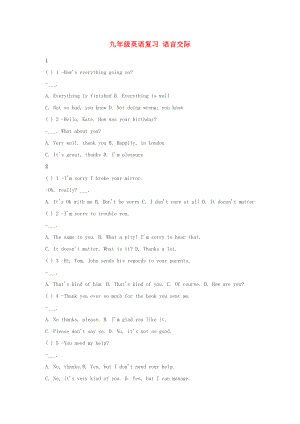 九年級(jí)英語(yǔ)復(fù)習(xí) 語(yǔ)言交際