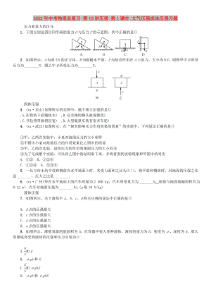 2022年中考物理總復(fù)習(xí) 第10講壓強(qiáng) 第1課時(shí) 大氣壓強(qiáng)流體壓強(qiáng)習(xí)題