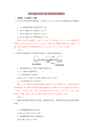 2022年高三化學(xué)一輪 兩年經(jīng)典雙基題02