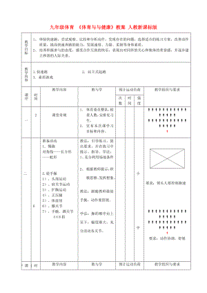 九年級(jí)體育 《體育與與健康》教案 人教新課標(biāo)版