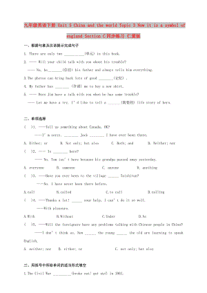 九年級英語下冊 Unit 5 China and the world Topic 3 Now it is a symbol of england Section C同步練習(xí) 仁愛版