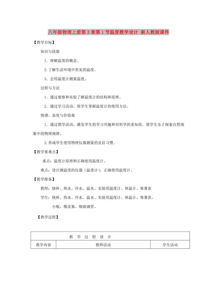 八年級物理上冊第3章第1節(jié)溫度教學(xué)設(shè)計(jì) 新人教版課件_第1頁