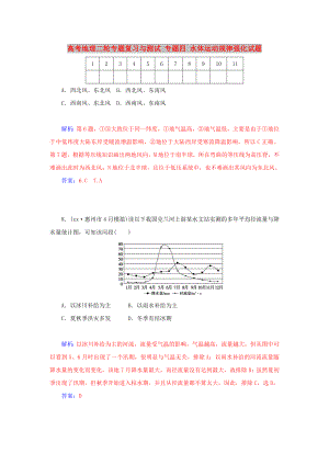 高考地理二輪專題復(fù)習(xí)與測(cè)試 專題四 水體運(yùn)動(dòng)規(guī)律強(qiáng)化試題