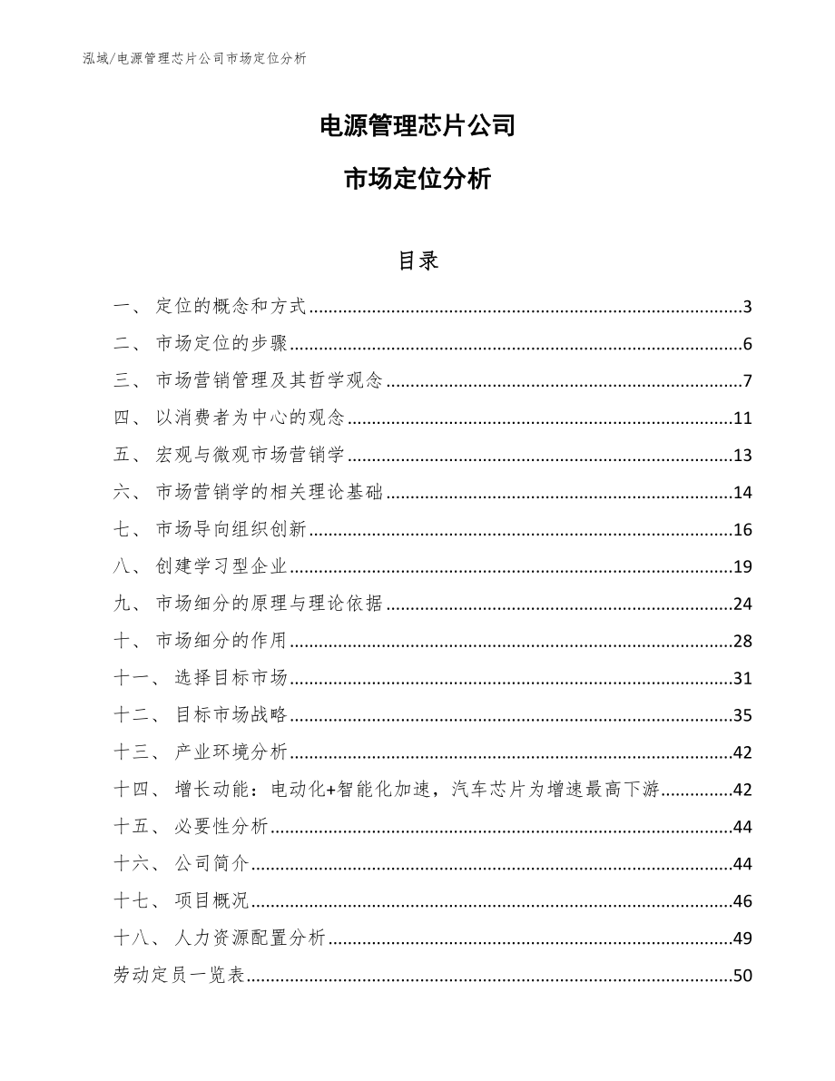 电源管理芯片公司市场定位分析（范文）_第1页