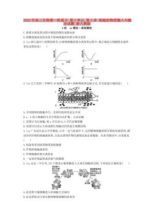 2022年高三生物第一輪復(fù)習(xí) 第2單元 第5講 細(xì)胞的物質(zhì)輸入與輸出試題 新人教版